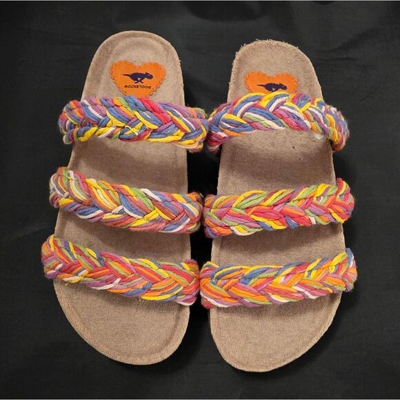 BRAND NEW ROCKET DOG WOMEN'S GREEN ASHLEY COLORFUL STRING SANDALl - Picture 15 of 16